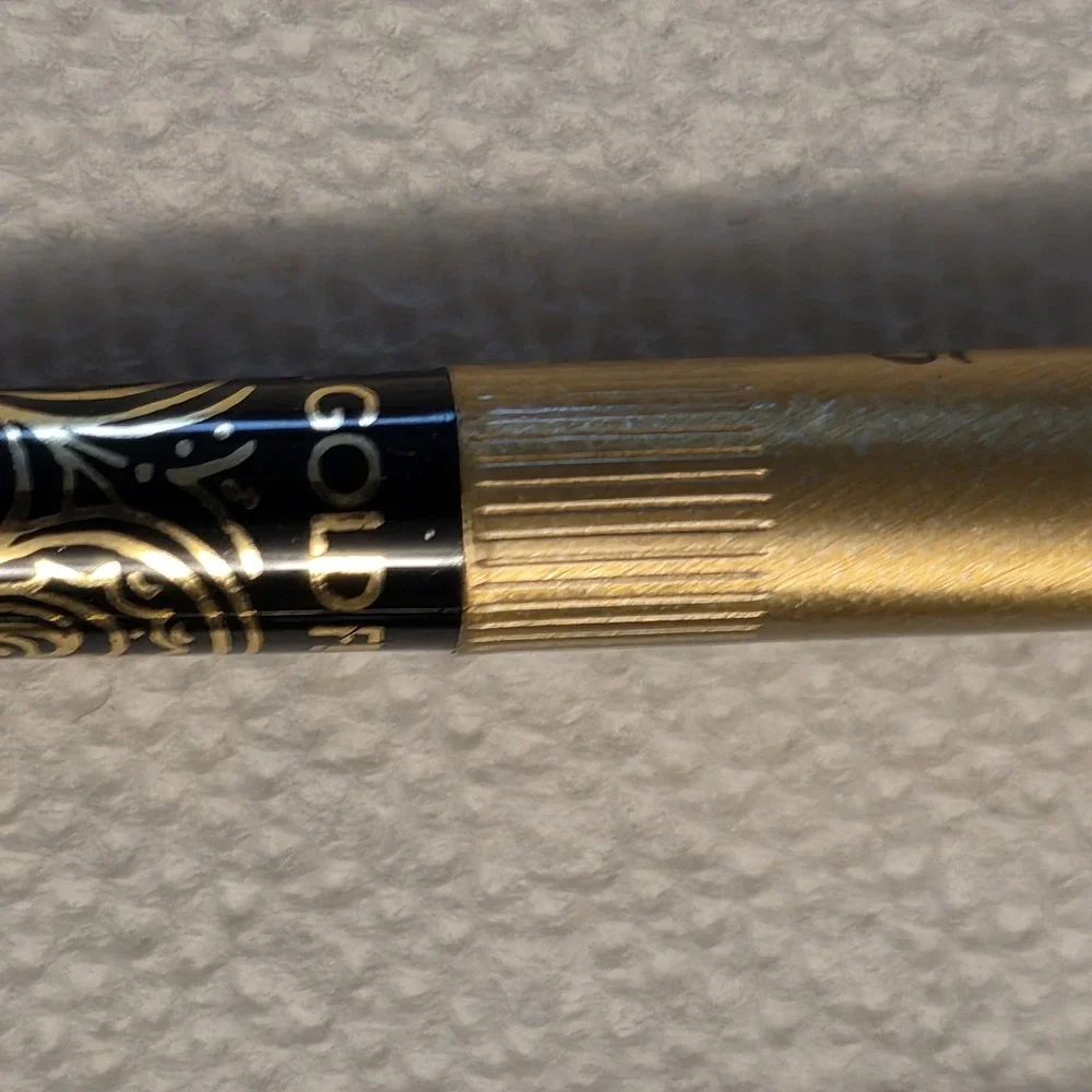 Vintage Chanel No 5 Arpege 14 KT Gold Filigree Perfumed Ballpoint Pen Set 2 Pc